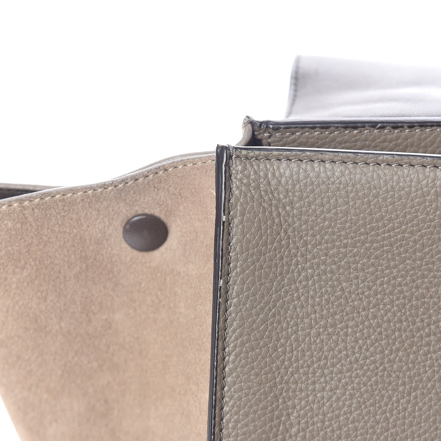 Celine Drummed Calfskin Suede Medium Trapeze Taupe 8 of 16