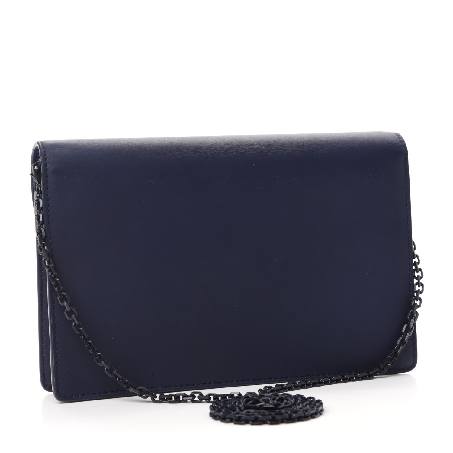 Christian Dior Ultra Matte Saddle Chain Pouch Blue 3 of 10