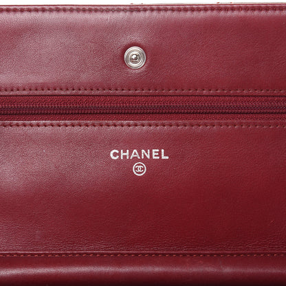 Chanel Patent Quilted Wallet On Chain WOC Red 6 of 21