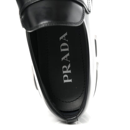 Prada Spazzolato Rois Metal Triangle Logo Monolith 55mm Loafers 36.5 Black 8 of 10