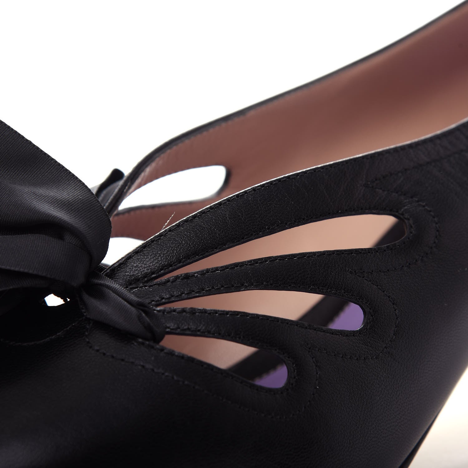 Gucci Malaga Kid Bow Berith Low Heel Pumps 39 Black 12 of 12