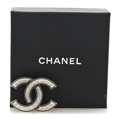 Chanel Ruthenium Twisted CC Brooch Silver 4 of 4