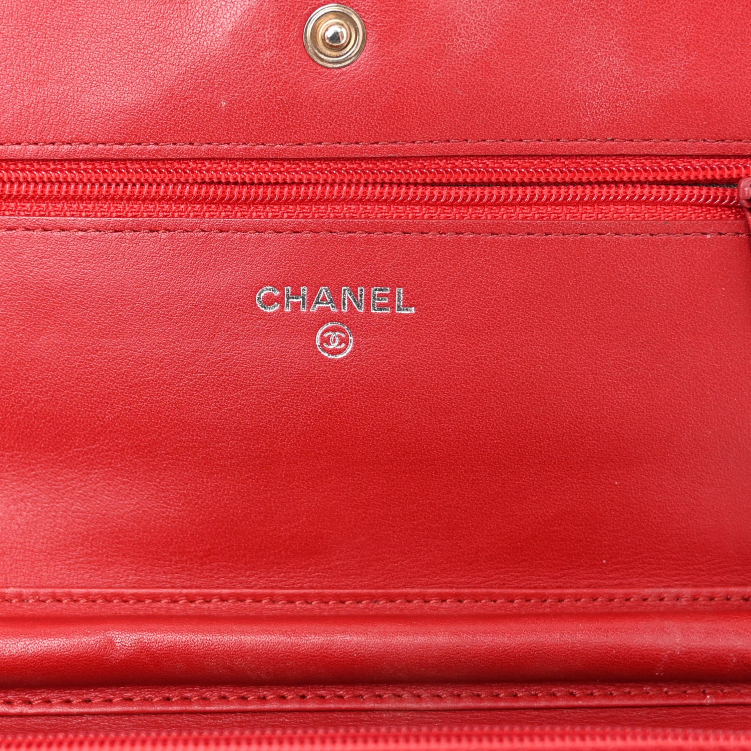 Chanel Patent Quilted Brilliant Wallet On Chain WOC Red 11 of 21