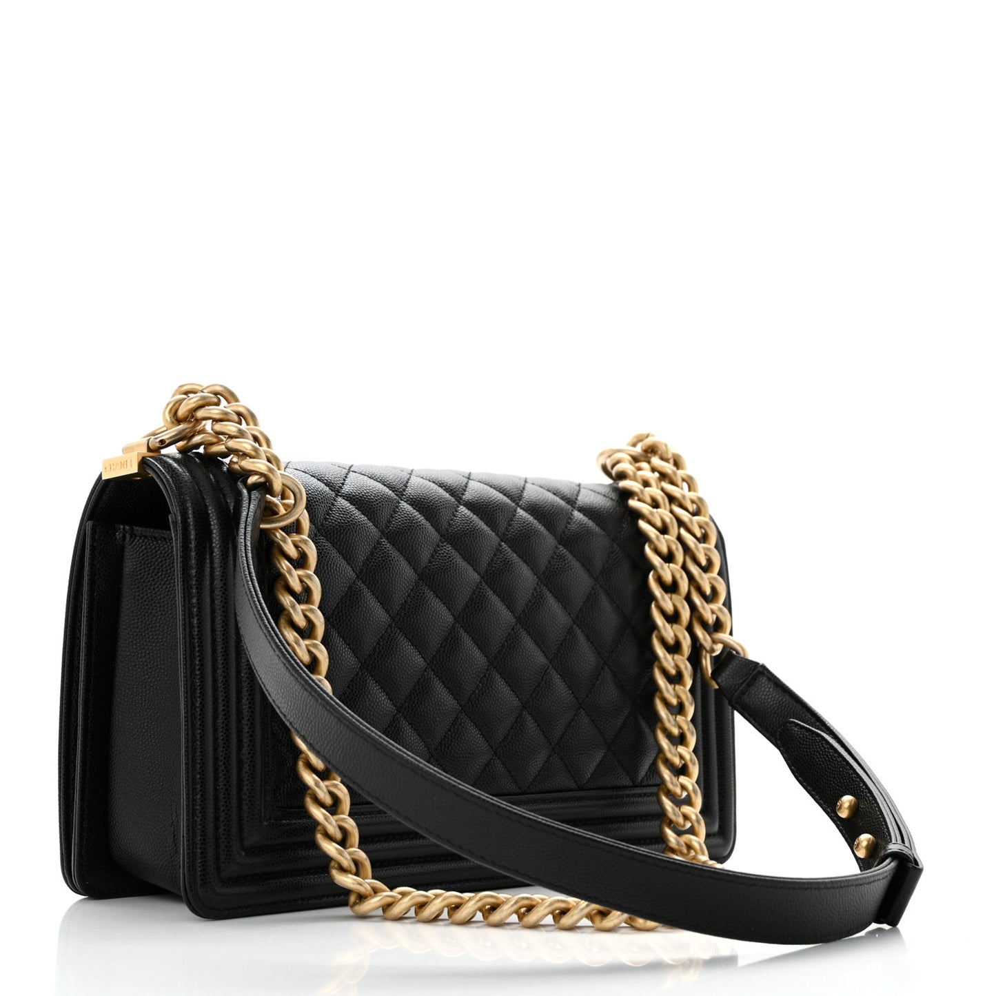 Caviar Quilted Medium Boy Flap Black