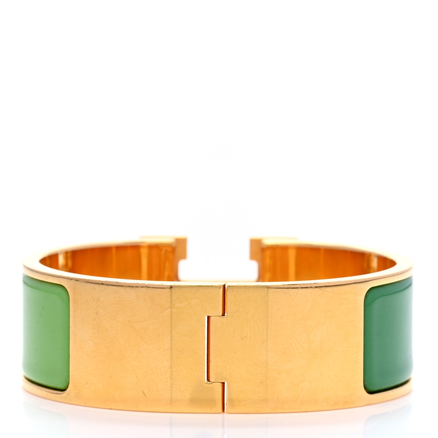 Hermes Enamel Wide Clic Clac H Bracelet PM Vert Premier Vert Mousse 3 of 4