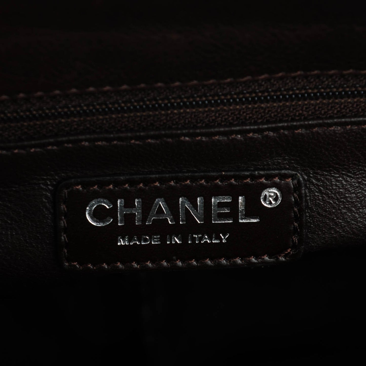 Calfskin Quilted Grand Shopping Tote GST Dark Brown