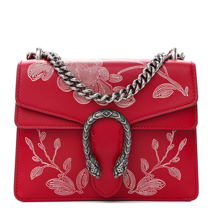 Gucci Calfskin Chinese New Year Mini Dionysus Shoulder Bag Hibiscus Red 1 of 18