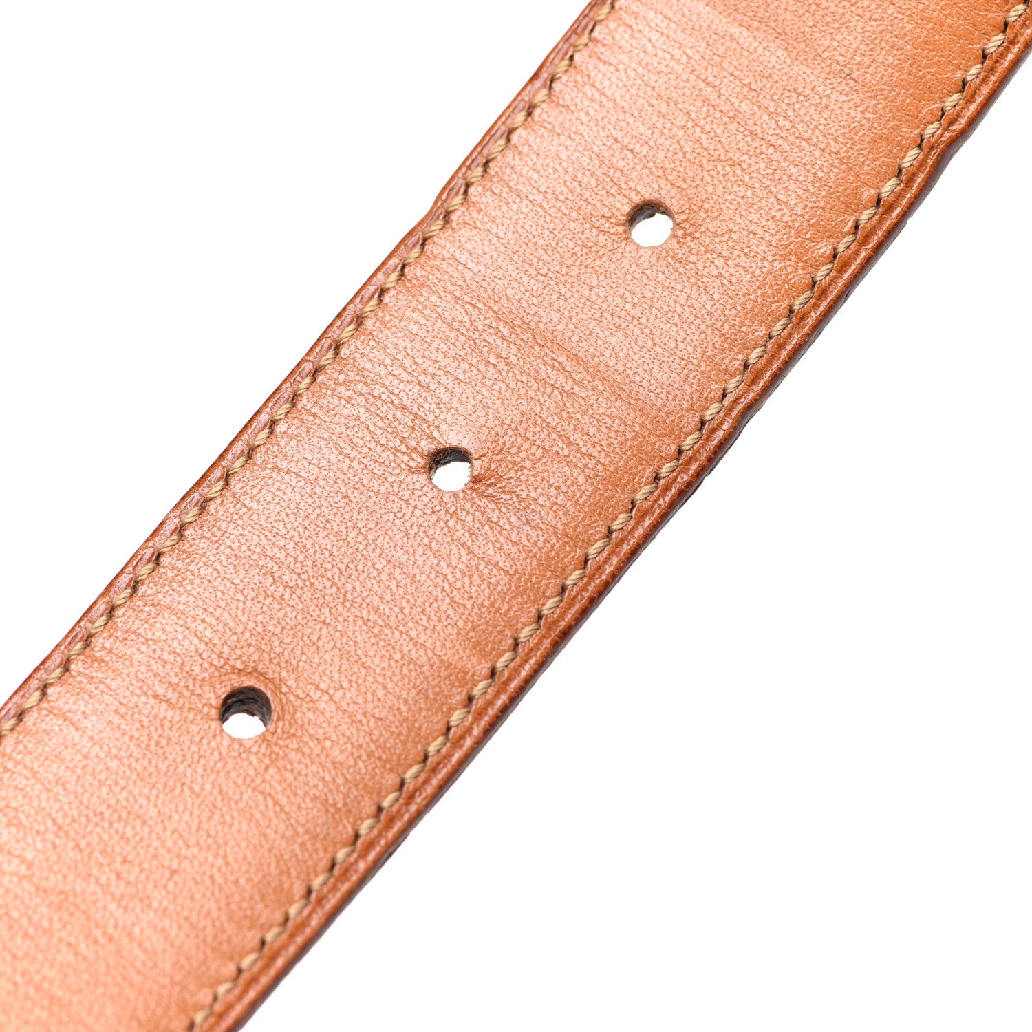 Hermes Ostrich 32mm Belt Strap 75 Brique 3 of 6