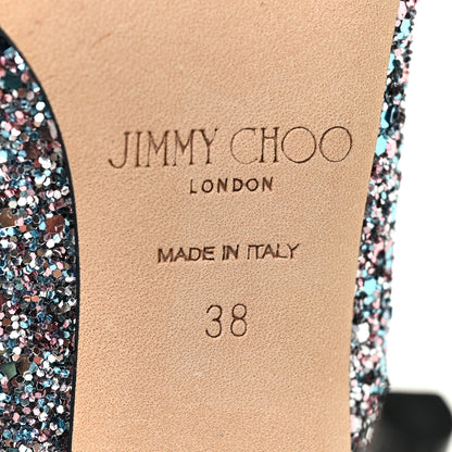 Jimmy Choo Glitter Pointy Toe Romy 85 Pumps 38 Bubblegum Mix 8 of 10