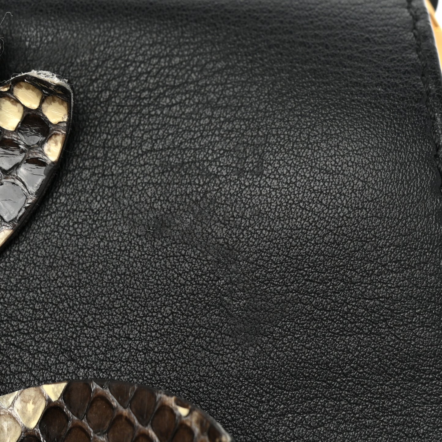 Calfskin Snakeskin F is Fendi Micro Double Baguette Black Multicolor