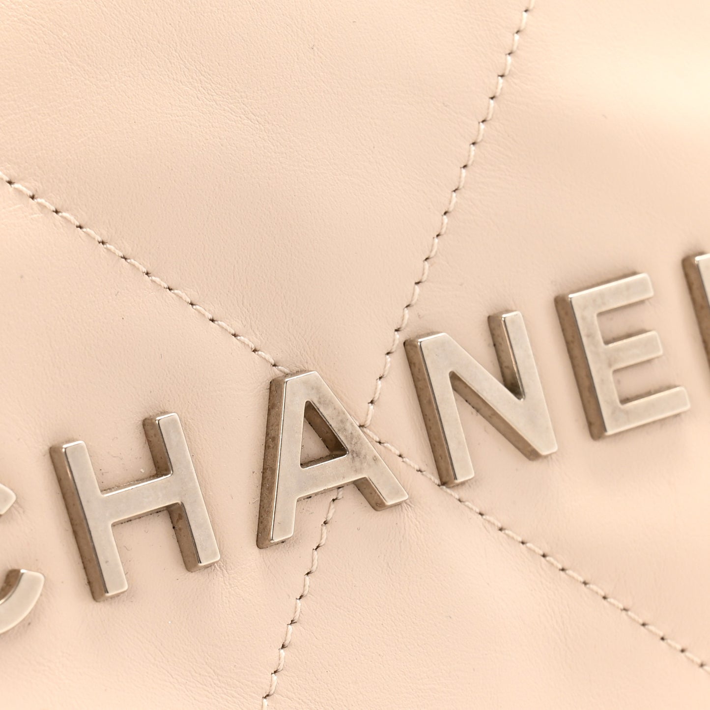 Shiny Calfskin Quilted Chanel 22 Backpack Beige