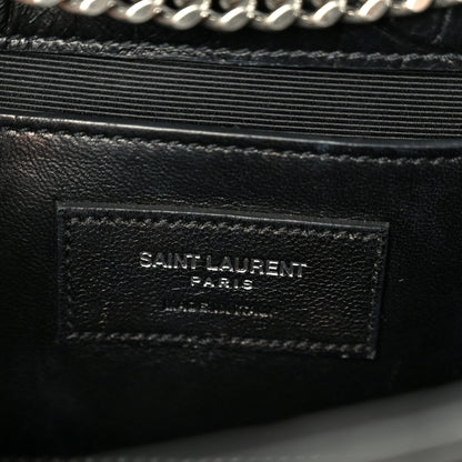 Saint Laurent Calfskin Crocodile Embossed Medium Classic Monogram Kate Tassel Satchel Black 6 of 12
