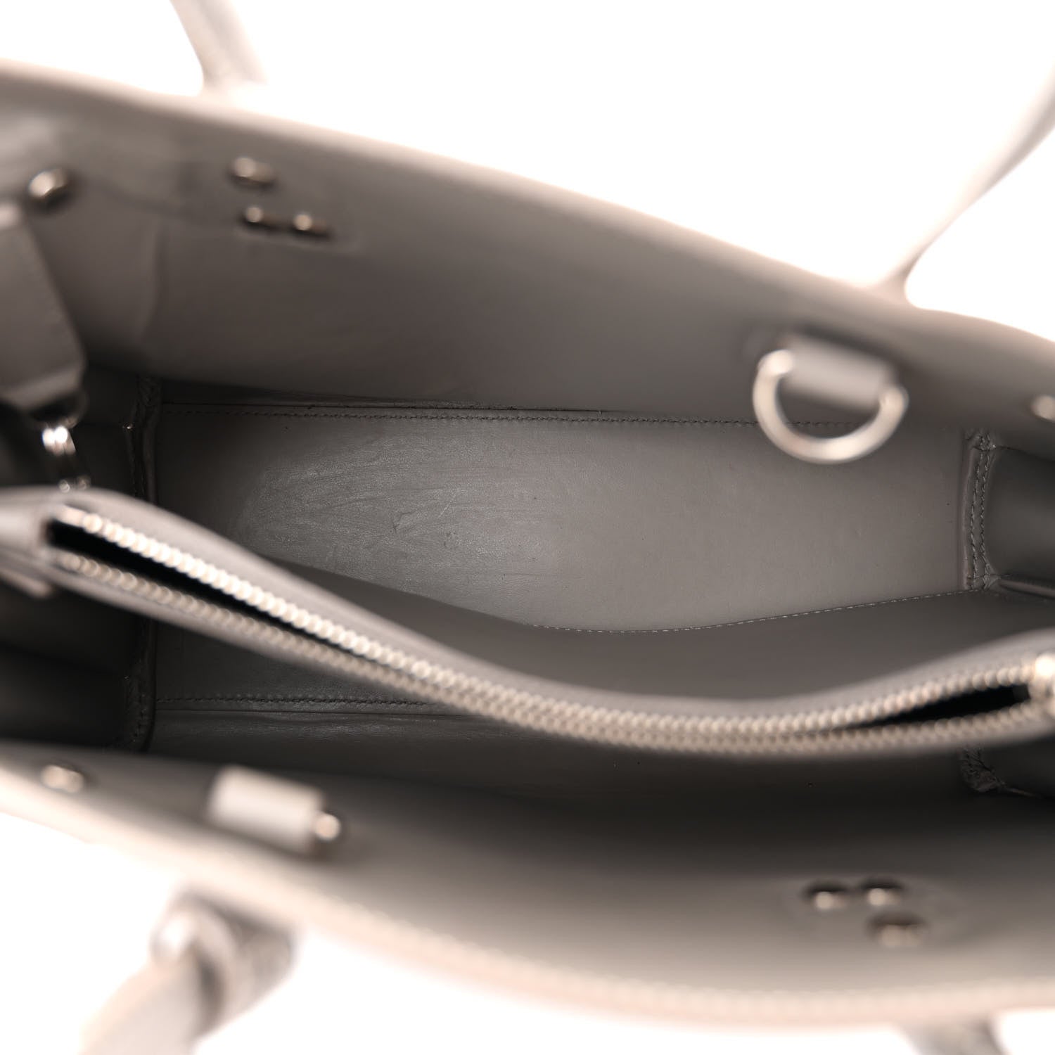 Saint Laurent Grained Calfskin Topstitch Baby Sac De Jour Fog 5 of 12