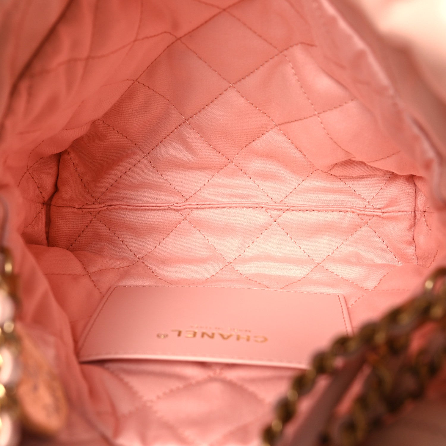 Chanel Shiny Calfskin Quilted Mini Chanel 22 Light Pink 5 of 11