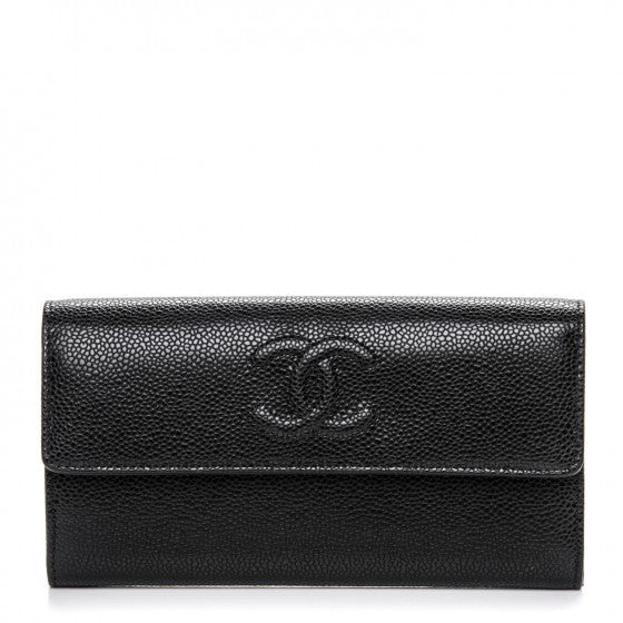 Caviar Quilted Yen Wallet Black