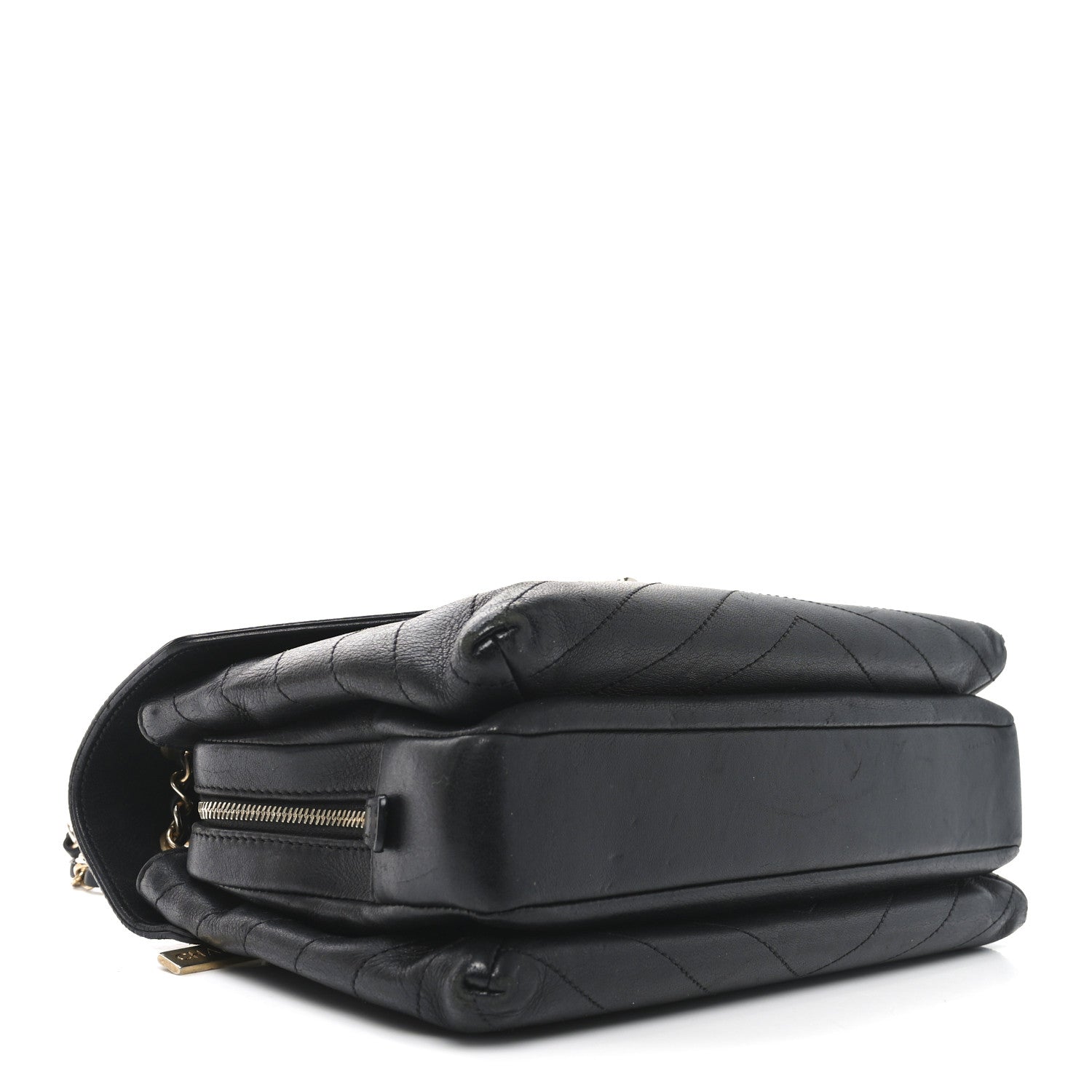 Chanel Lambskin Chevron Stitched Medium Envelope Flap Black 4 of 10