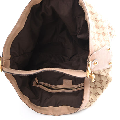 Gucci Monogram Large Jockey Hobo Beige 4 of 13