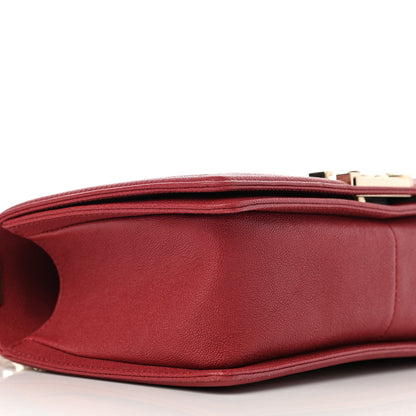 Chanel Caviar Chevron Quilted Medium Boy Flap Red 9 of 10