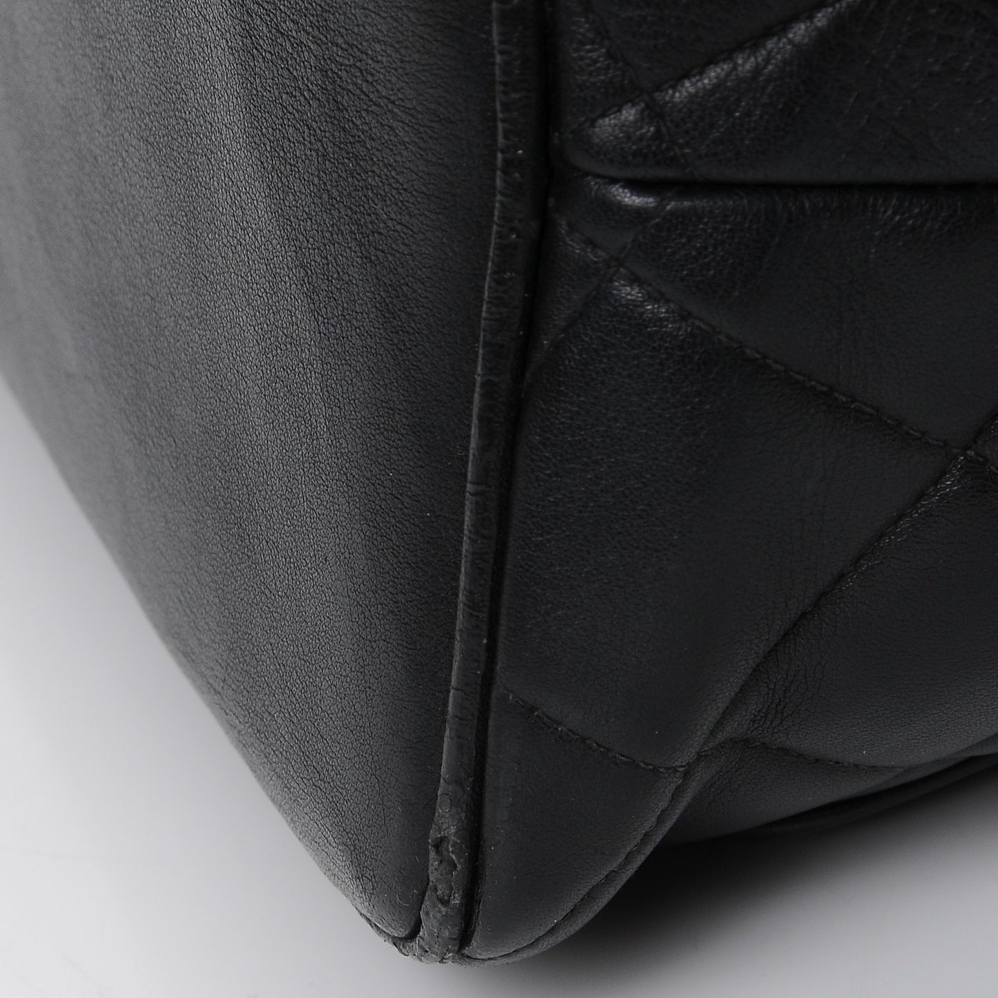 Lambskin Quilted Medallion Tote Black