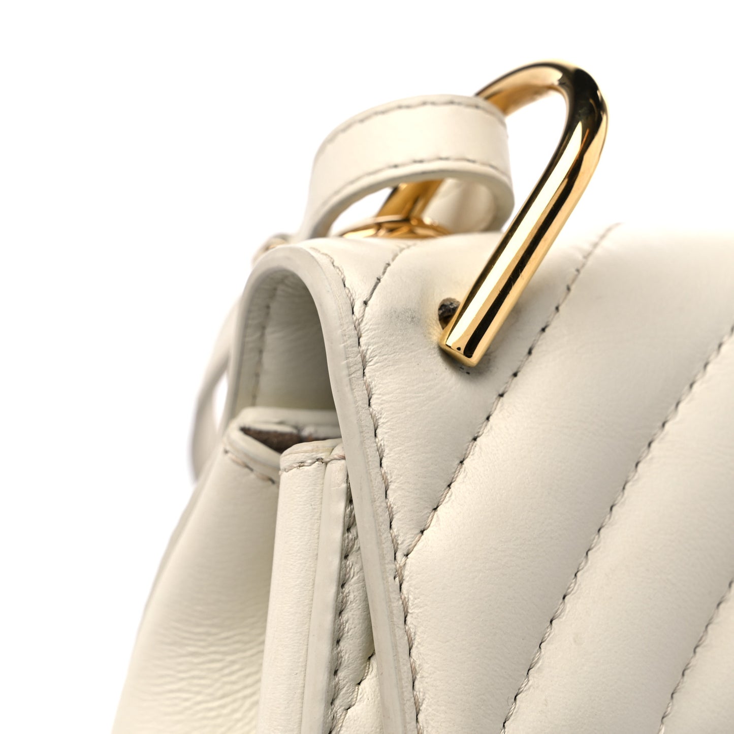 Calfskin Quilted Mini Drew Bijou Shoulder Bag Natural White