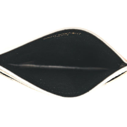 Saint Laurent Grain De Poudre Matelasse Chevron Monogram Credit Card Case Crema Soft 5 of 9