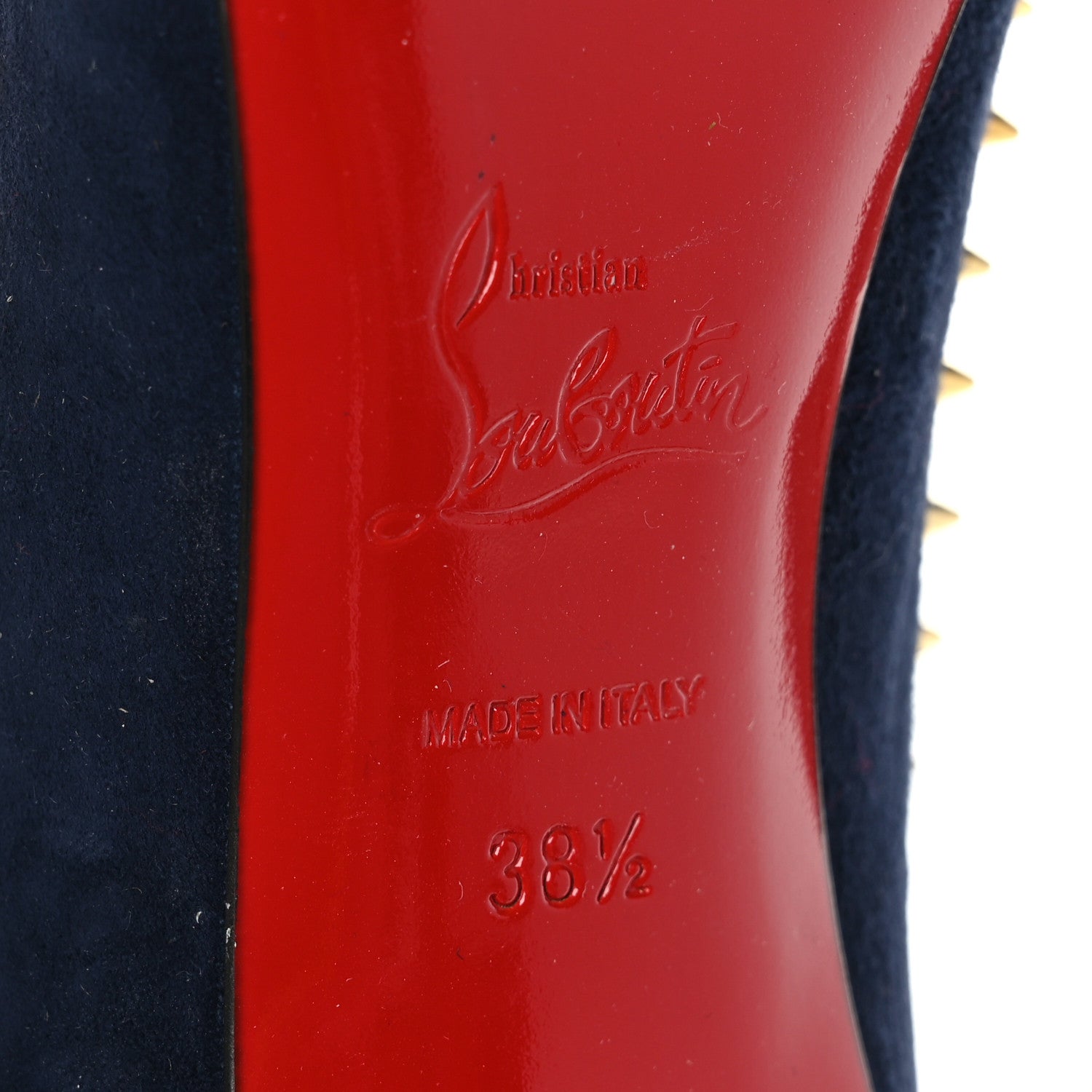 Christian Louboutin Veau Velours Anjalina 100 Pumps 38.5 Nuit 7 of 7