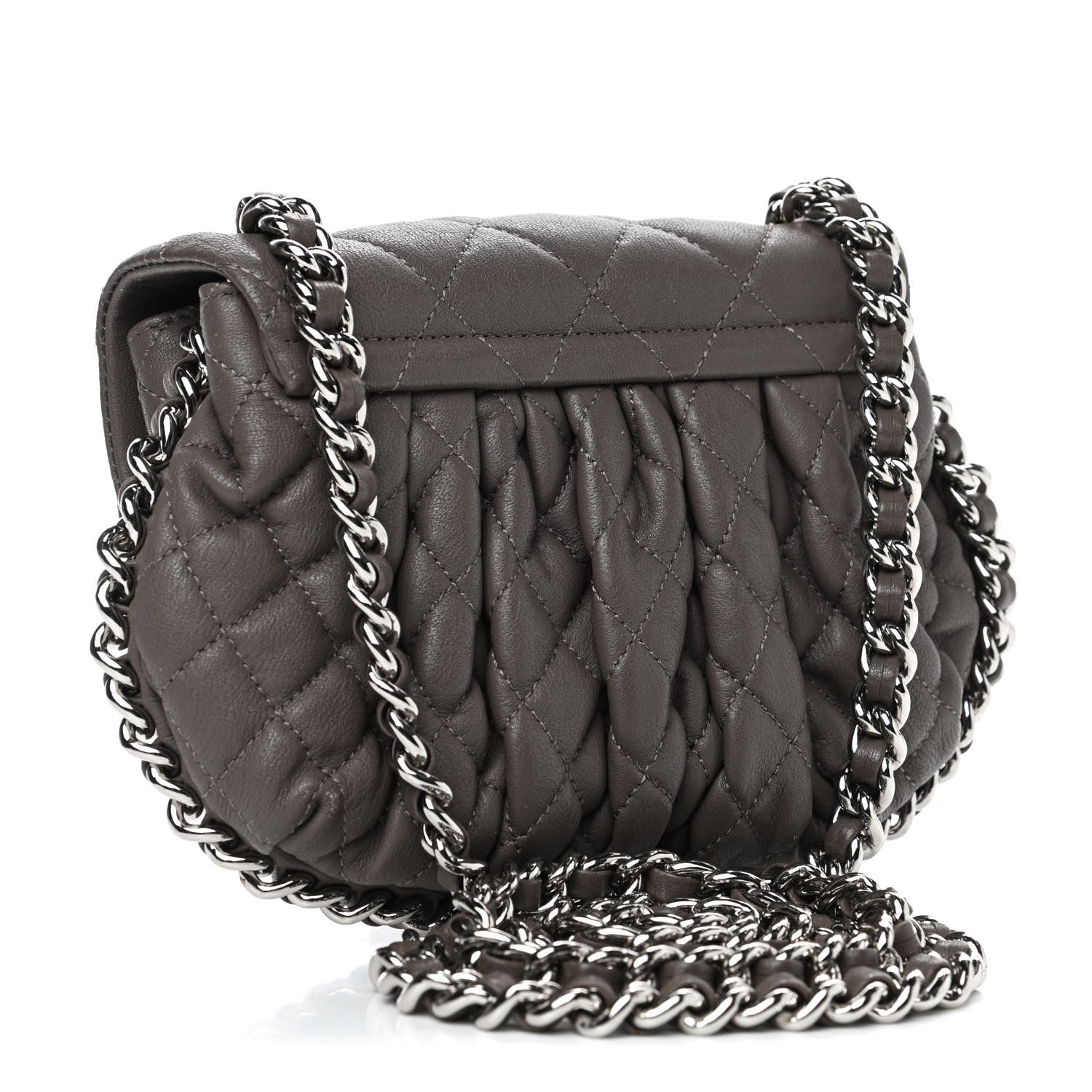 Chanel Washed Lambskin Quilted Mini Chain Around Flap Taupe 2 of 4