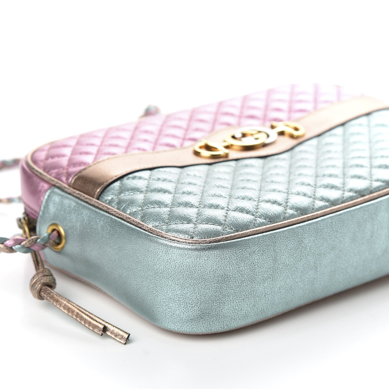 Gucci Laminated Nappa Trapuntata Small Zumi Shoulder Bag Rosa Lago Rame 8 of 10