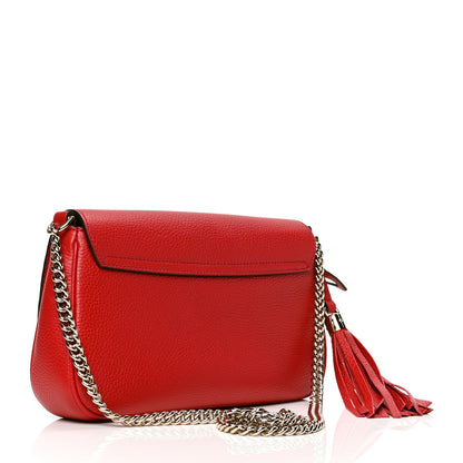 Gucci Pebbled Calfskin Medium Soho Flap Crossbody Vibrant Red 2 of 4
