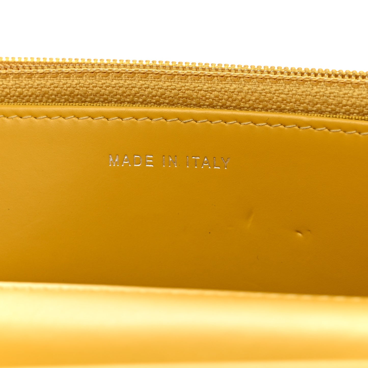 Glazed Calfskin Quilted Coco Boy Wallet On Chain WOC Dark Yellow