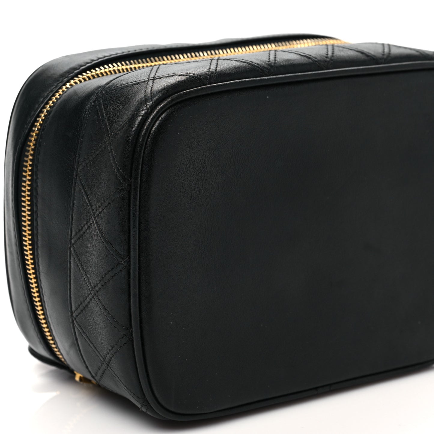 Lambskin Vanity Cosmetic Case Black
