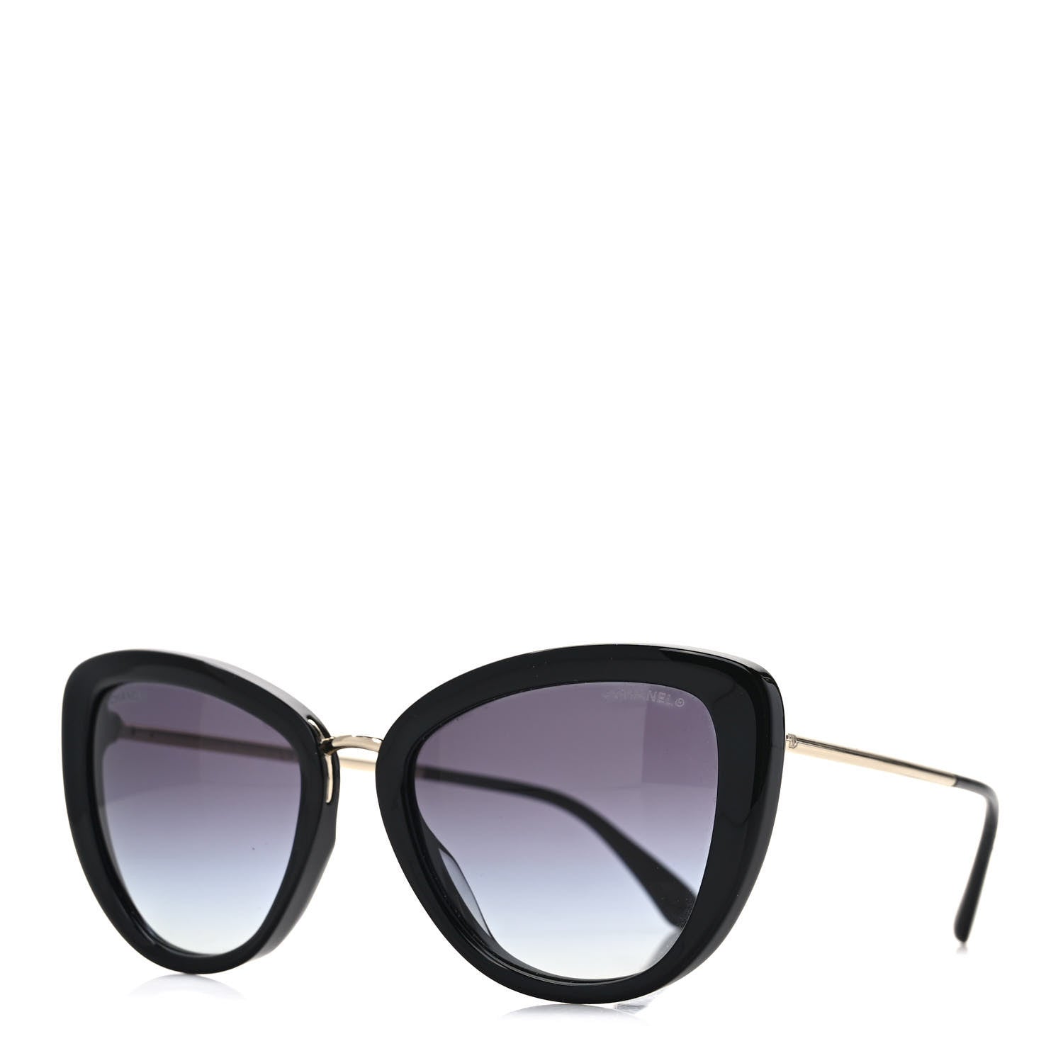 Chanel Polarized Cat Eye Sunglasses 5399-A Black 1 of 8