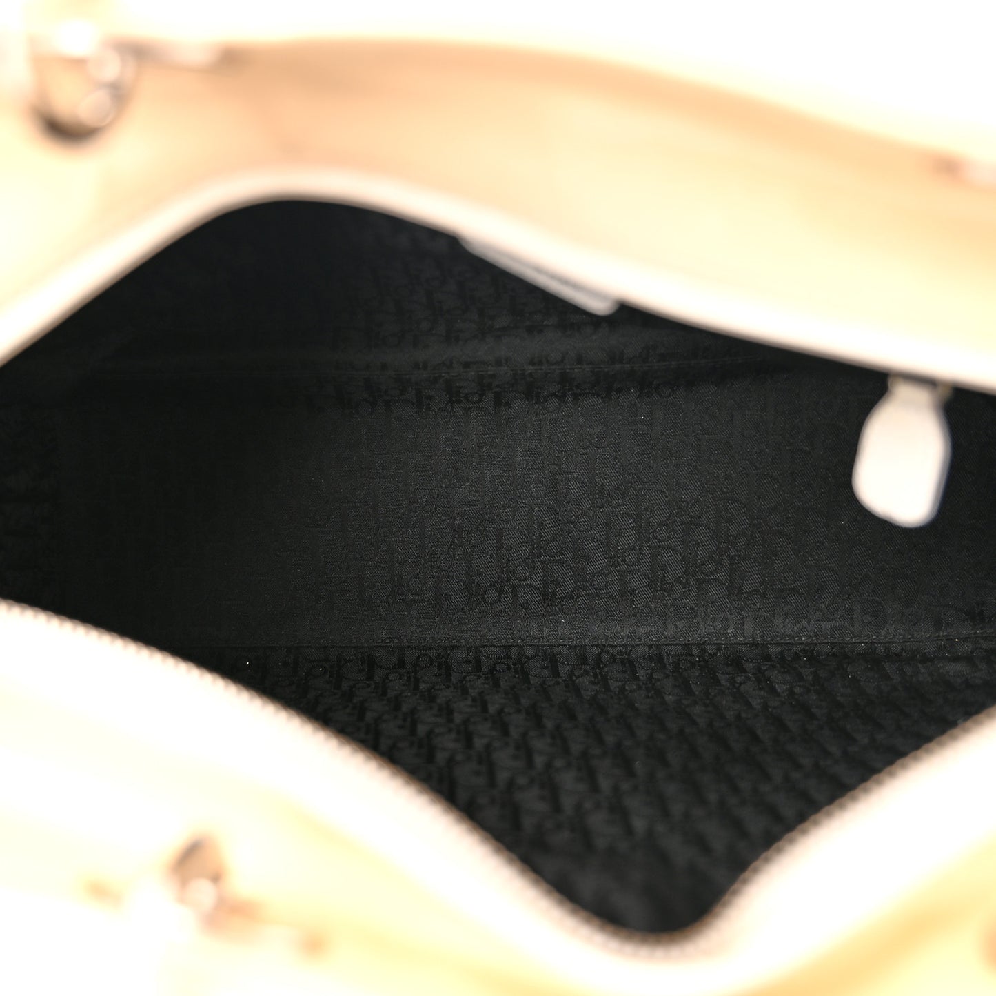 Patent Cannage Stitched Large Lady Dior Beige
