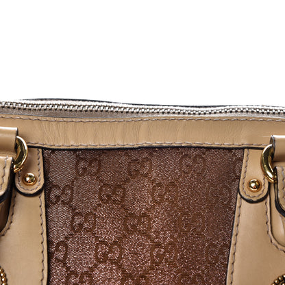 Gucci Monogram Lurex Medium Scarlett Studded Interlocking G Top Handle Bag Bronze 14 of 21