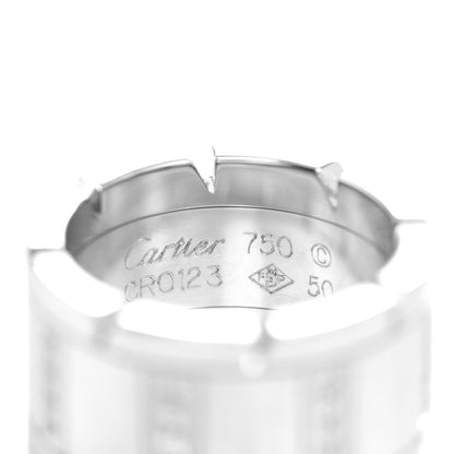 Cartier 18K White Gold Diamond 11mm Tank Francaise Ring 50 5.25 4 of 4