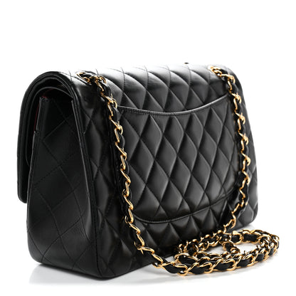 Chanel Lambskin Quilted Jumbo Double Flap Black 3 of 10