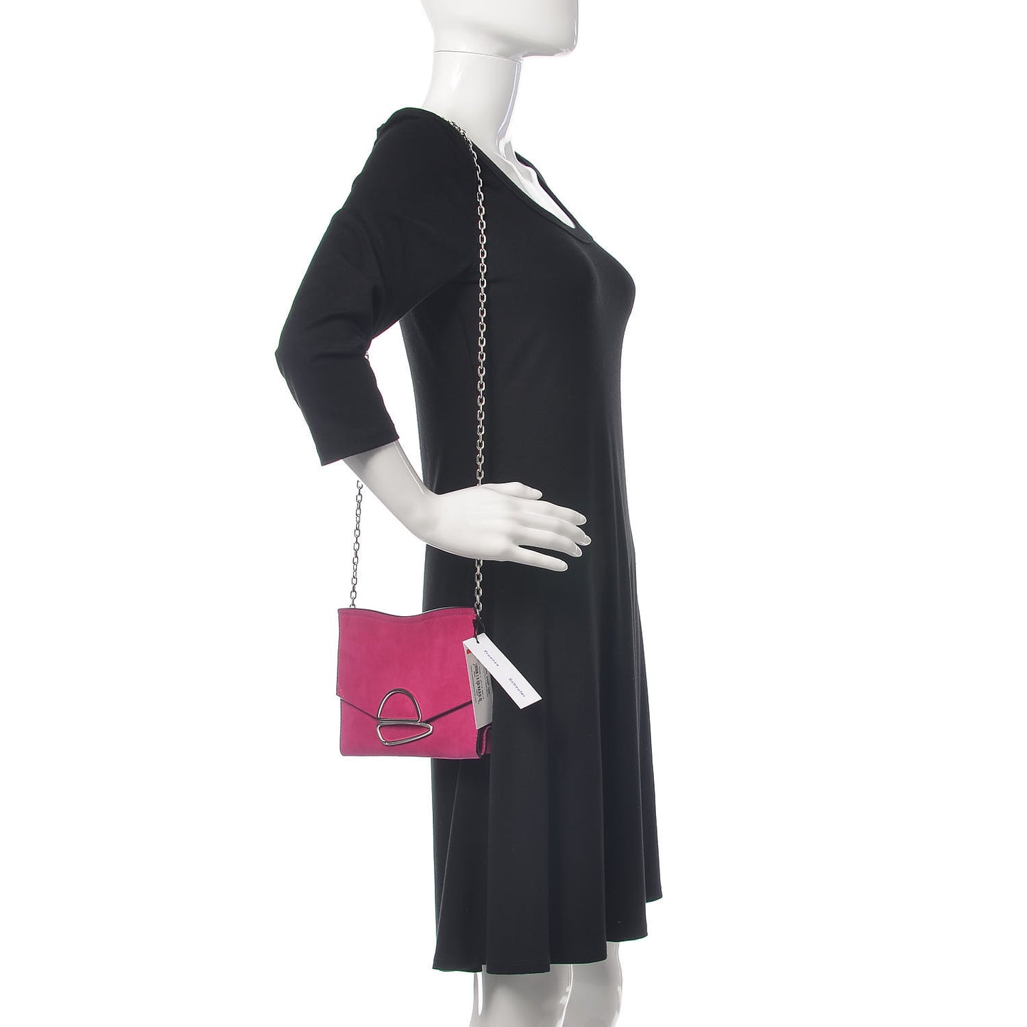 Suede Curl Small Chain Clutch Peony