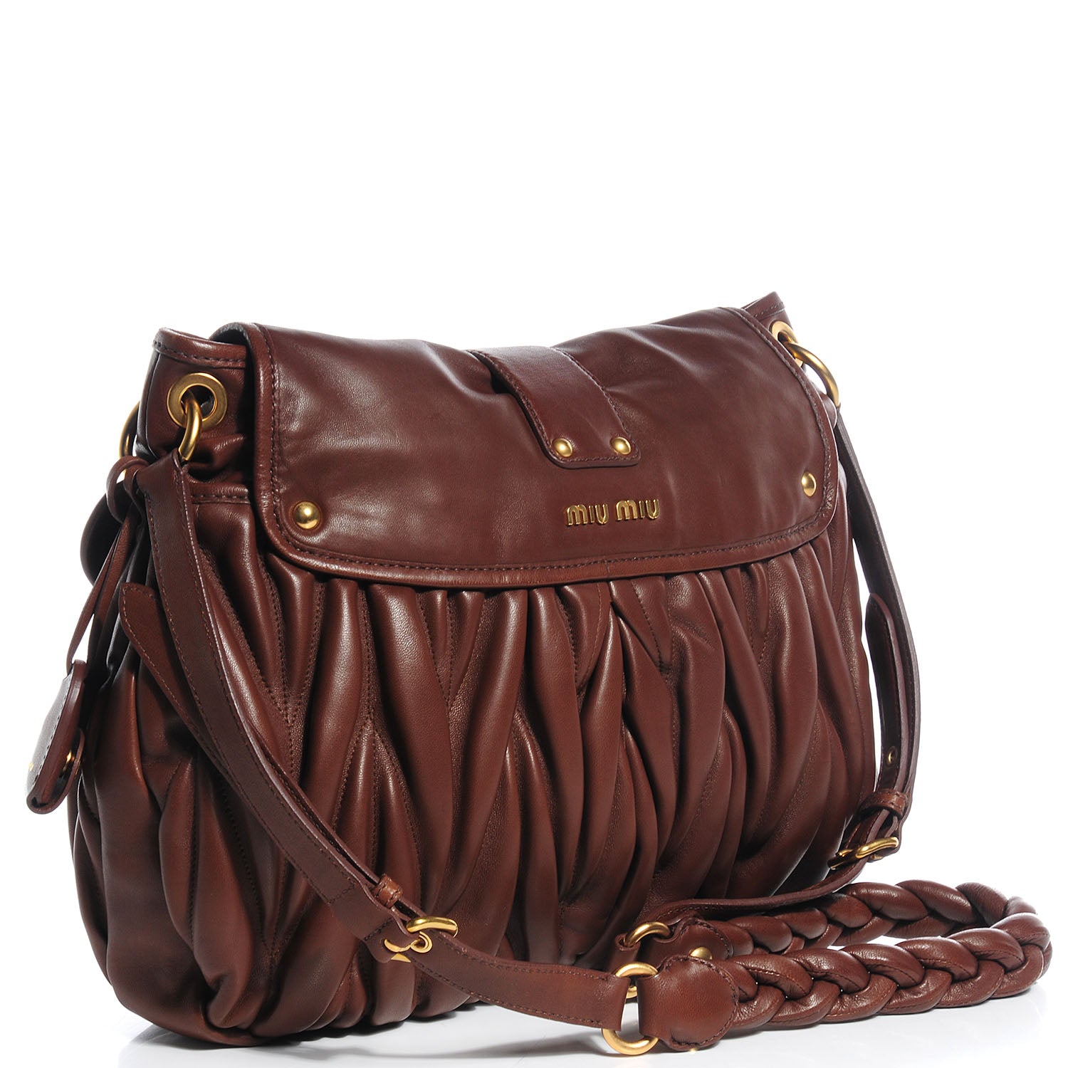 Miu Miu Leather Matelasse Coffer Noce 3 of 7