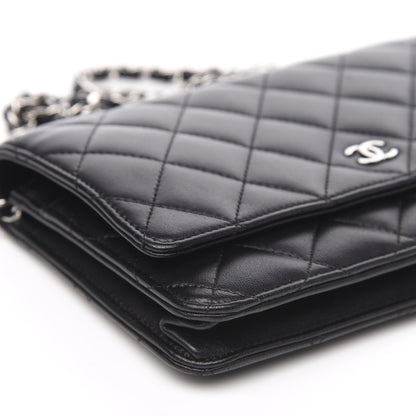 Chanel Lambskin Quilted Wallet On Chain WOC Black 10 of 14