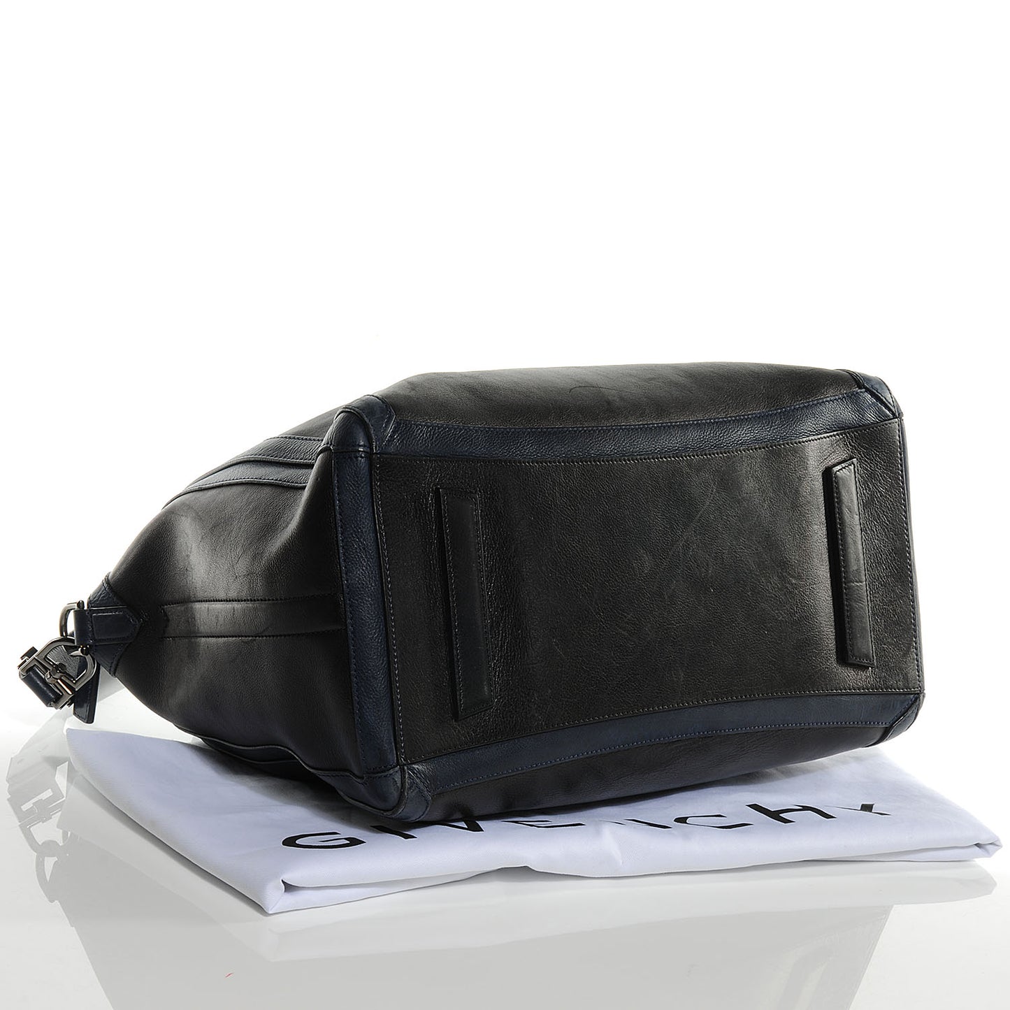 Calfskin Large Bi-Color Antigona Black Navy
