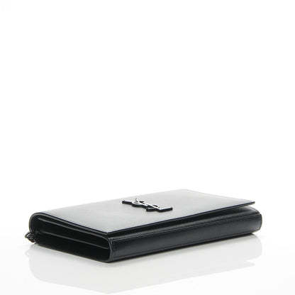 Saint Laurent Grain De Poudre Monogram Chain Wallet Black 4 of 7