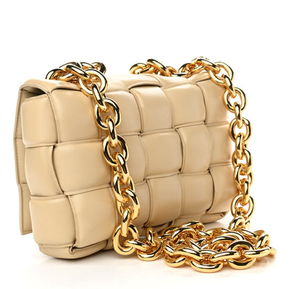 Bottega Veneta Lambskin Maxi Intreccio Padded Chain Cassette Crossbody Bag Porridge 2 of 8