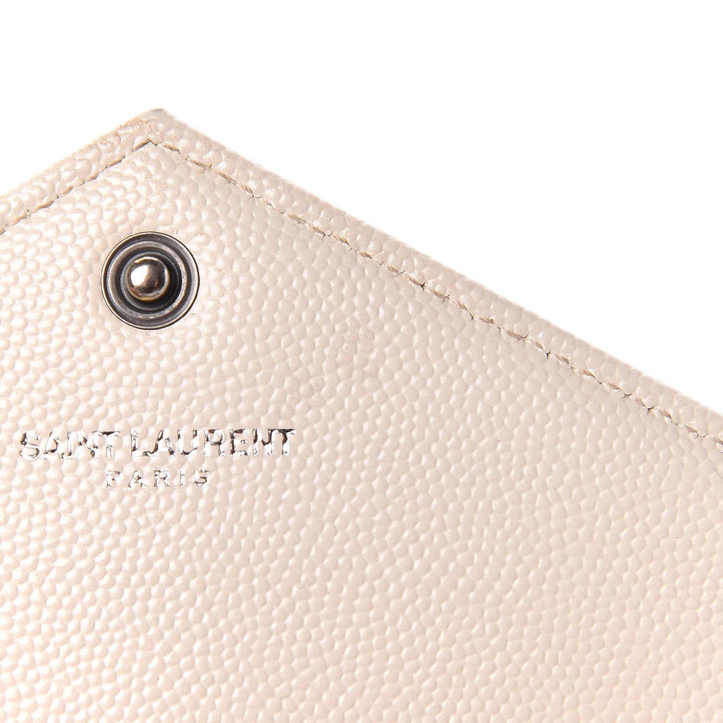 Grain De Poudre Matelasse Chevron Monogram Envelope Chain Wallet Dove White