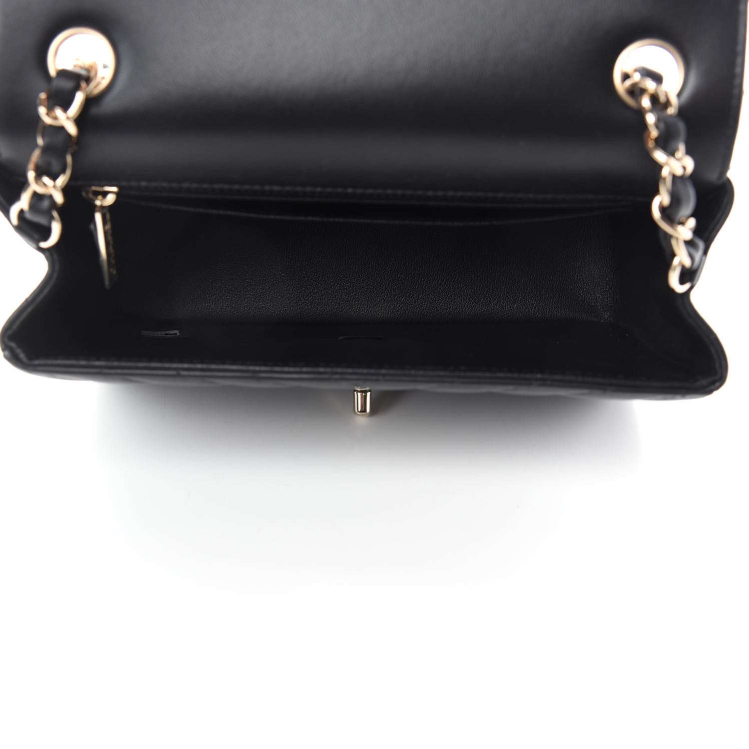 Chanel Lambskin Chevron Quilted Mini Rectangular Flap Black 5 of 11