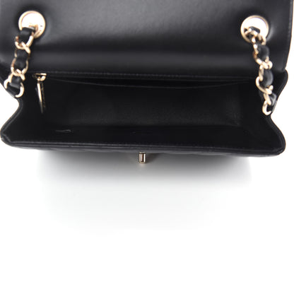 Chanel Lambskin Chevron Quilted Mini Rectangular Flap Black 5 of 11