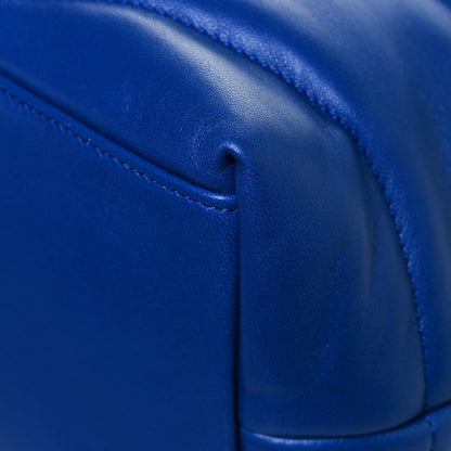 Saint Laurent Lambskin Quilted Medium Loulou Puffer Monogram Chain Satchel Majorele Blue 9 of 12