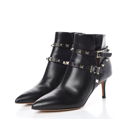 Valentino Garavani Calfskin Rockstud Double Buckle 65mm Ankle Boots 36 Black 3 of 16