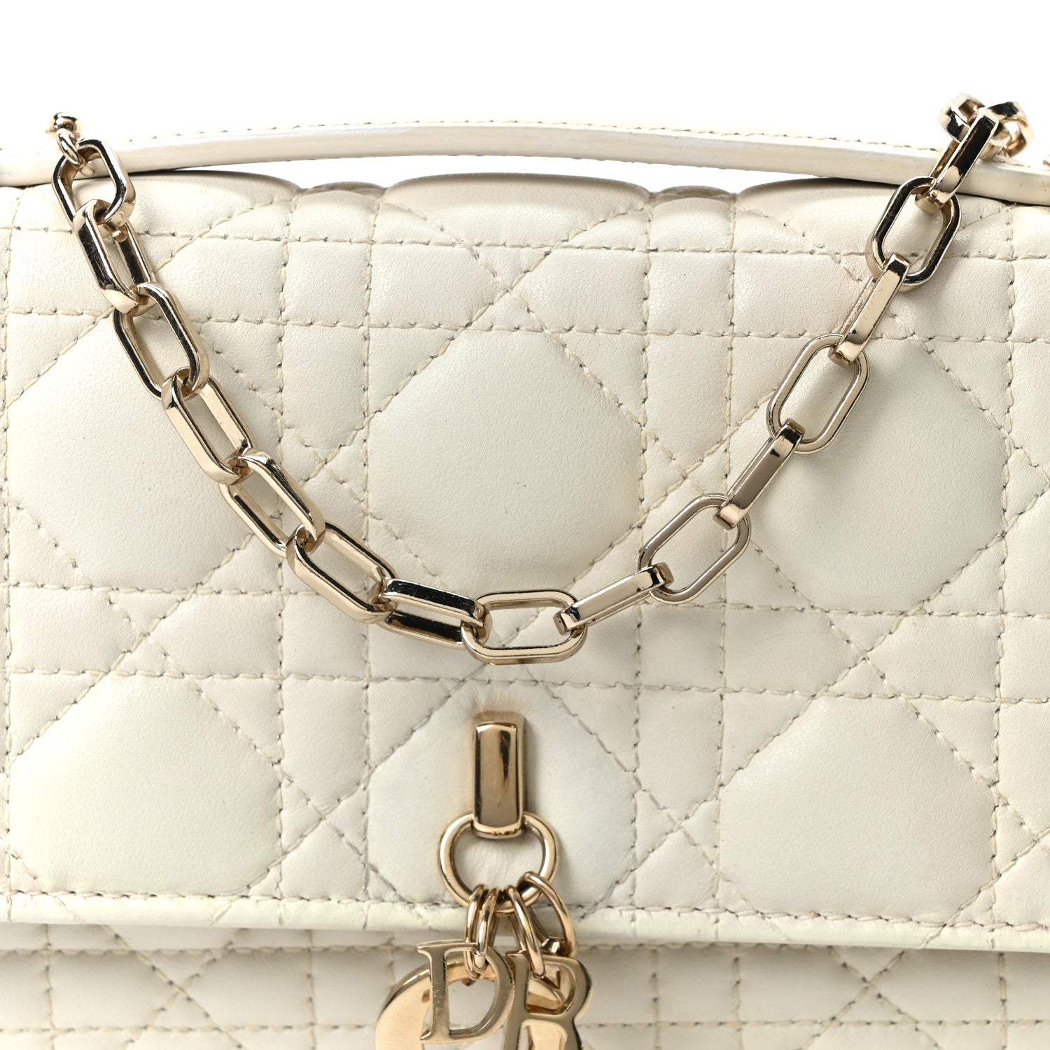 Christian Dior Lambskin Cannage Mini My Dior Bag Latte 8 of 11