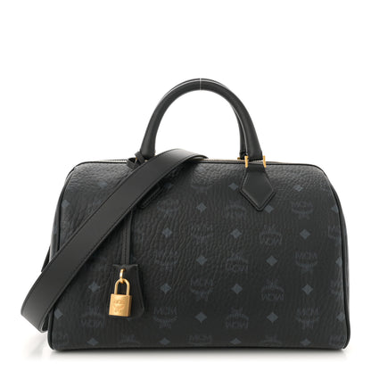MCM Visetos Medium Ella Boston Bag Black 1 of 10