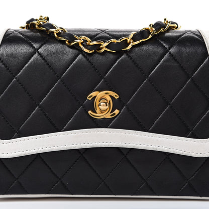 Chanel Lambskin Quilted Single Flap White Black 8 of 18